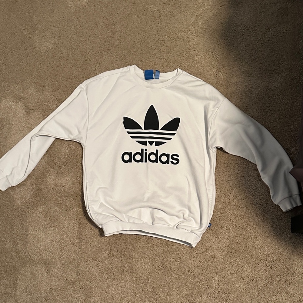 Adidas Men's Cream Crewneck Sweater